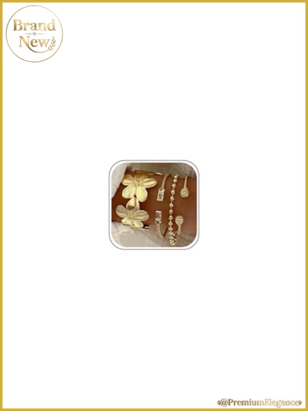 Gold Bangle Bracelets Set Women Stackable Cuff